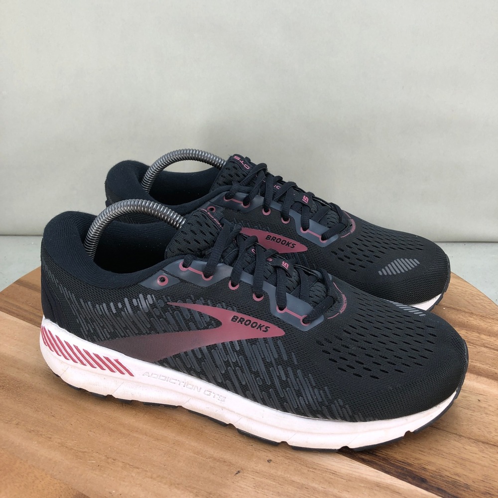 Brooks Addiction GTS 15 Womens Running Shoes Black Pink 1203521B088 Size 10.5 B